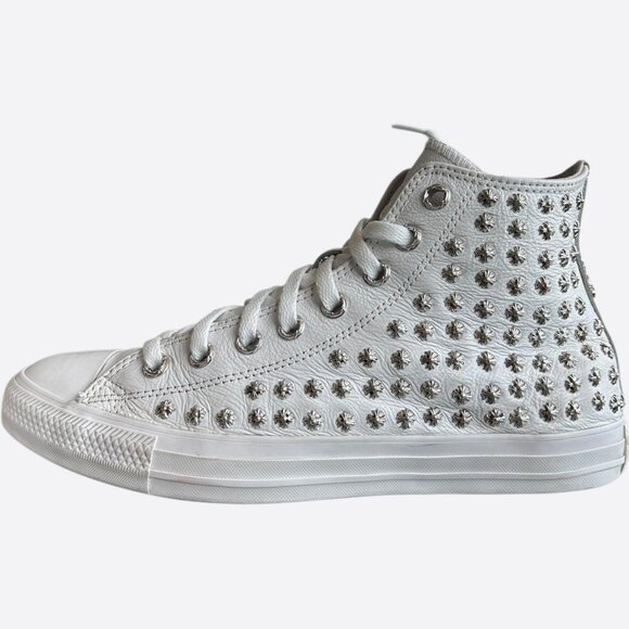 Chrome Hearts White Rhodium Cross High Top Converse - Picture 3 of 7